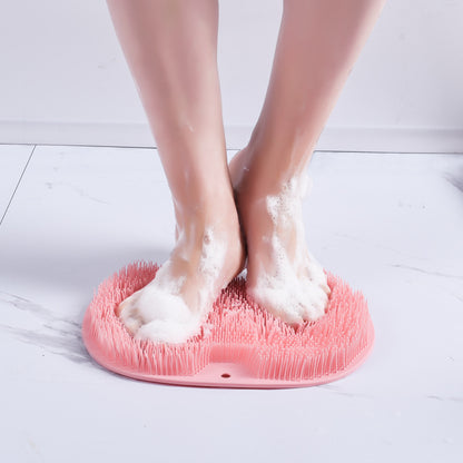 Non-slip Bath Mat Back Massage Brush