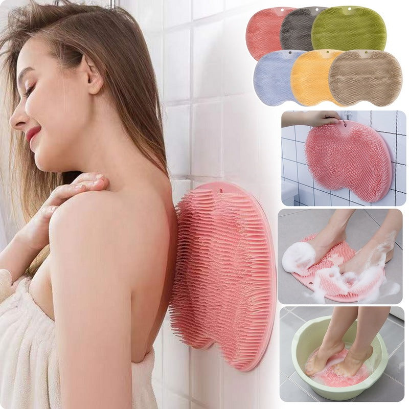 Non-slip Bath Mat Back Massage Brush